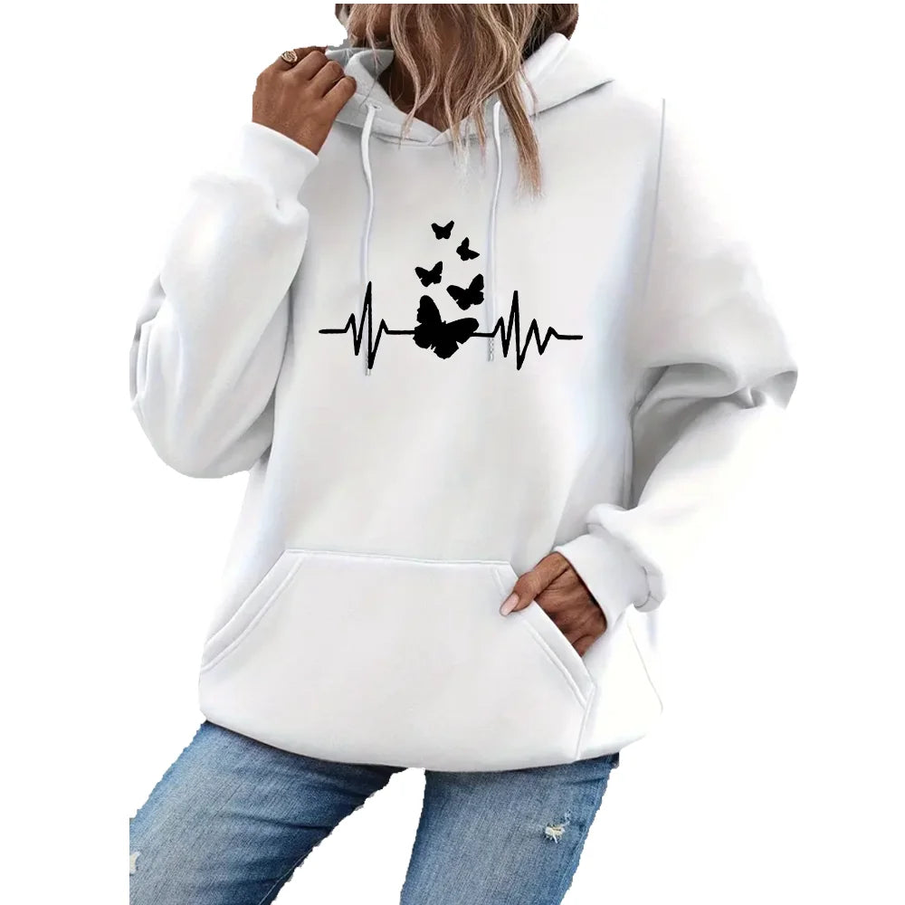 Women hooded sweatshirt for autumn and winter