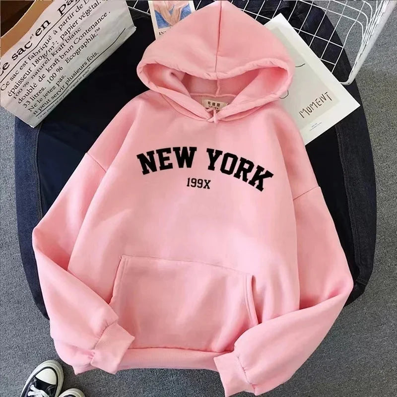 New York Letter Y2k Autumn Winter Oversized