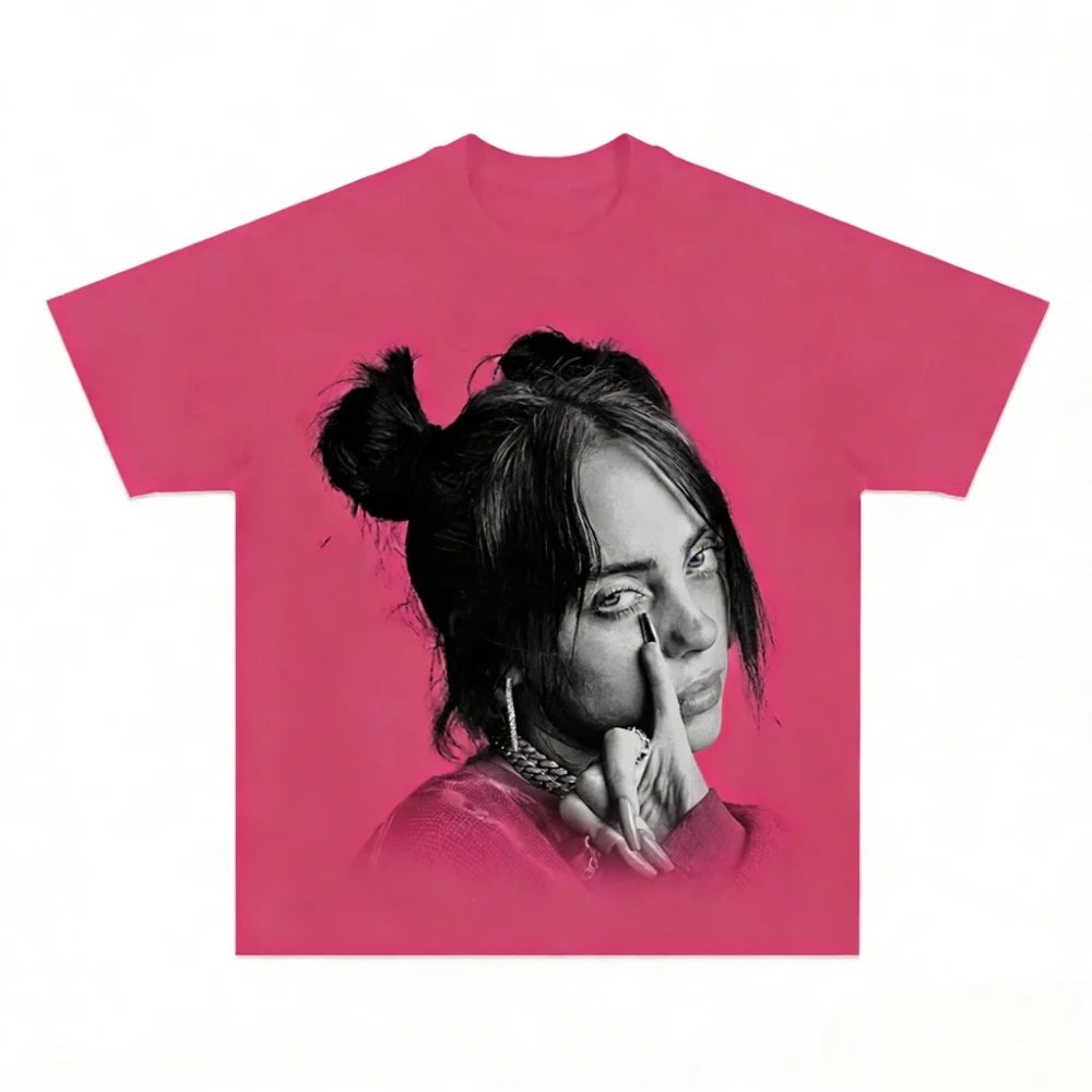 Billie Eilish Unisex 2026 Street Style Pure Cotton T-shirt