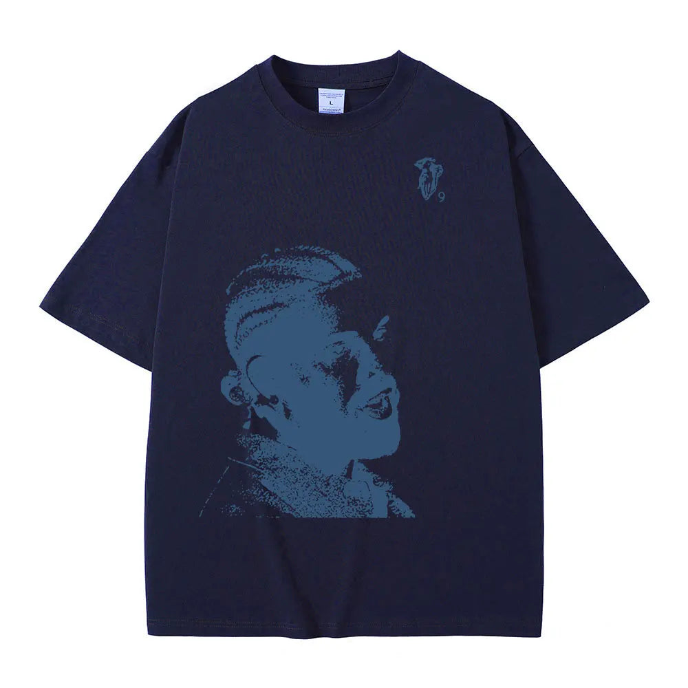 Portrait Graphic Oversized T-Shirts Streetwear Unisex