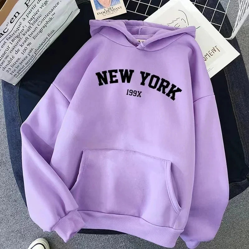 New York Letter Y2k Autumn Winter Oversized