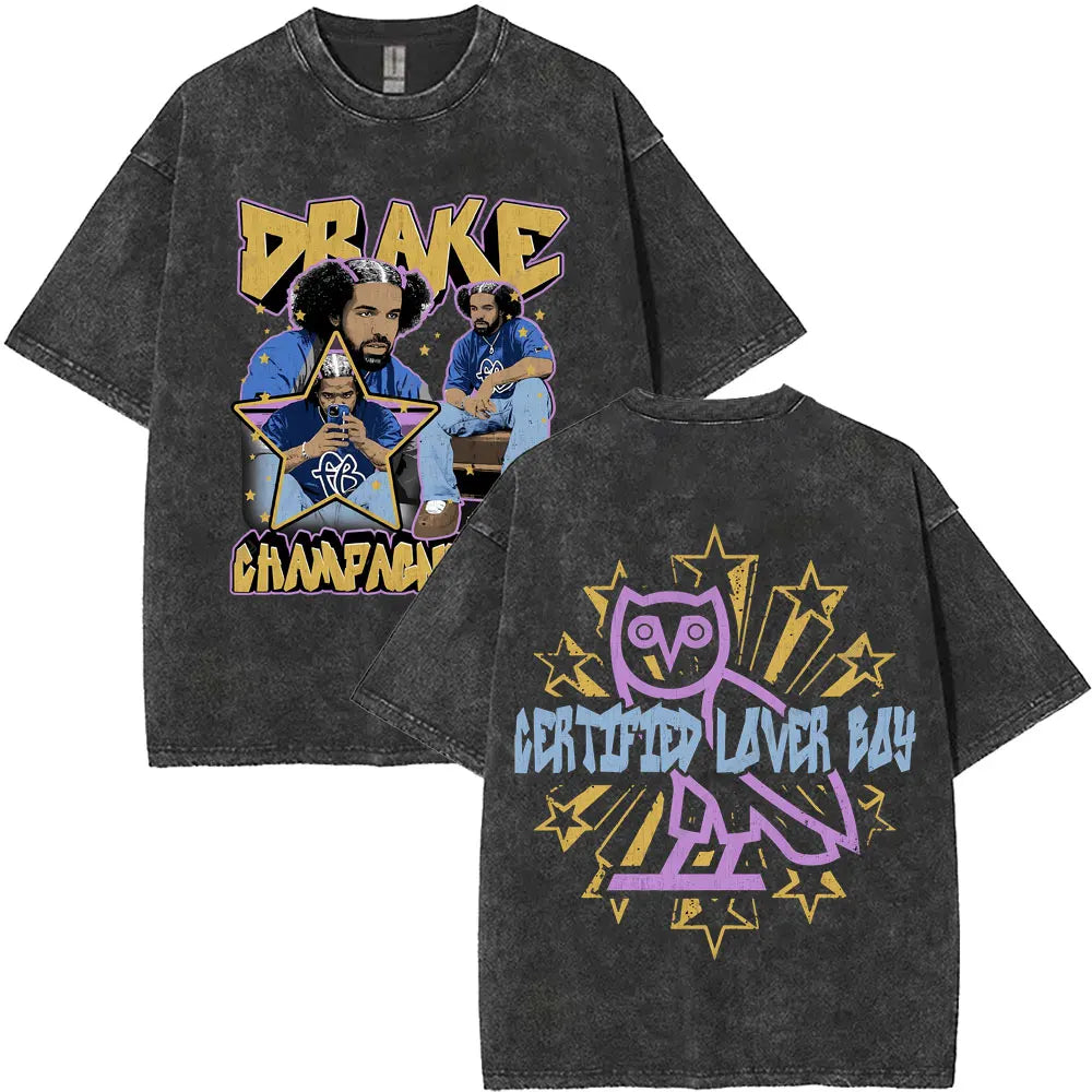 Unisex Washed Vintage Graphic T-shirt