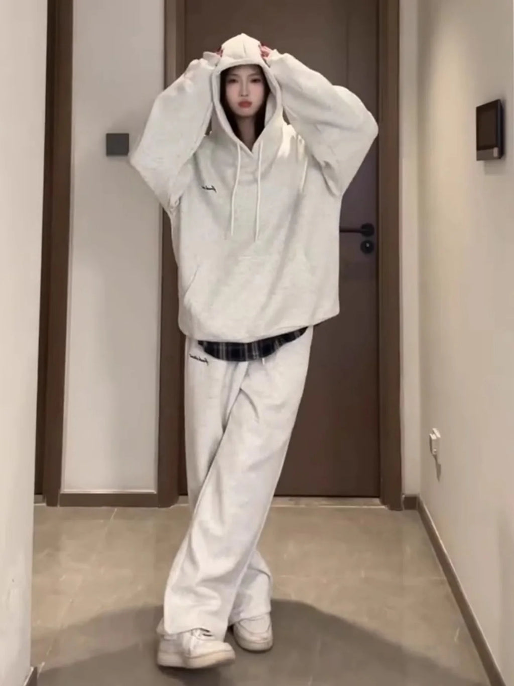 Hooded Sweatshirt Casual Sports Suit for Women