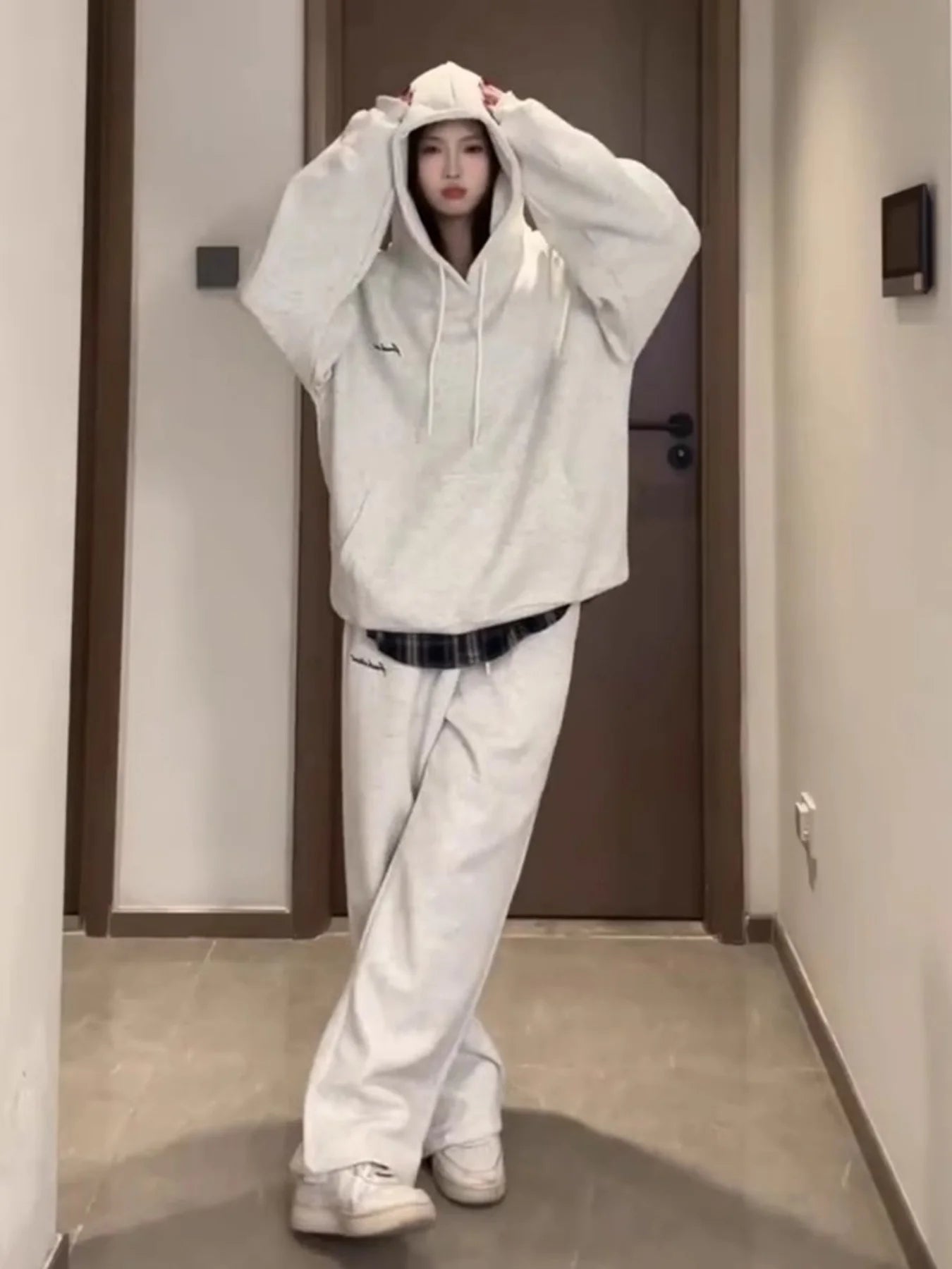 Hooded Sweatshirt Casual Sports Suit for Women