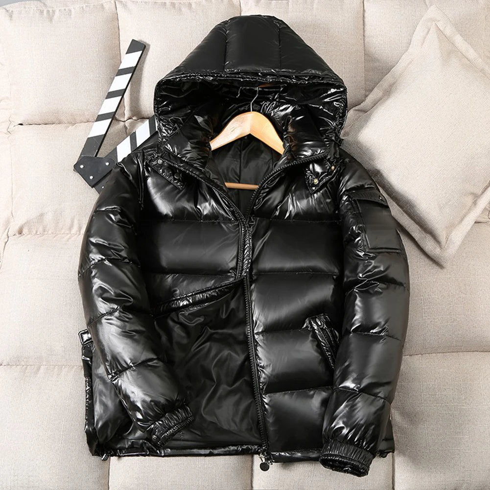 Women Puffer Parka Jacket with Hooded Standup Collar