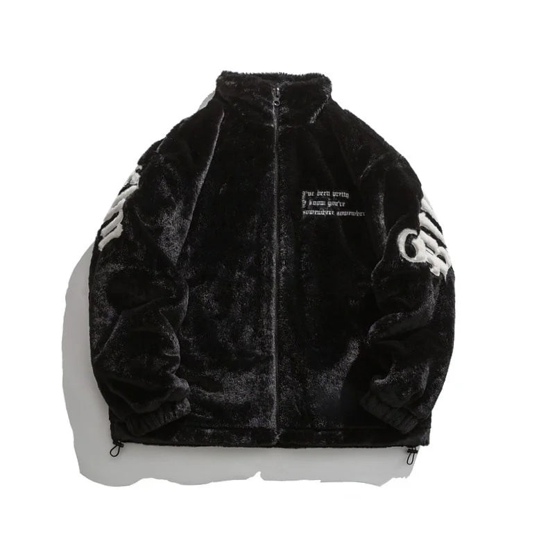 Winter New American Street Letter Embroidered Fleece