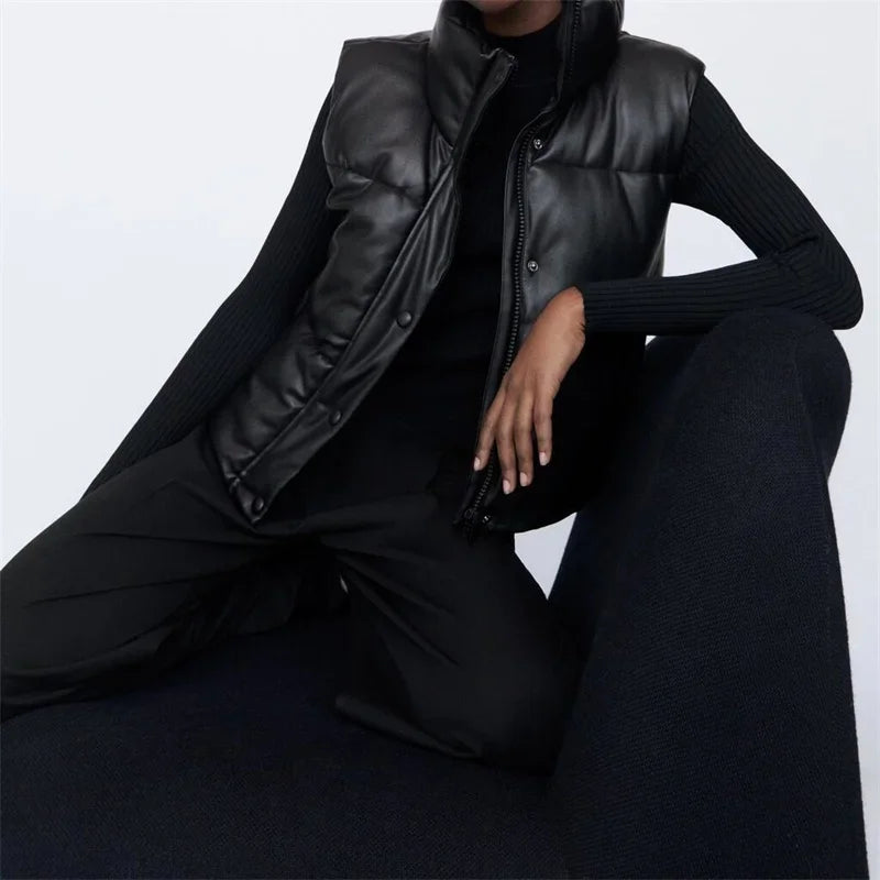 Fashion Streetwear Women Puffy Vest