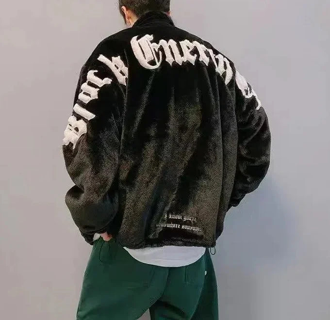 Winter New American Street Letter Embroidered Fleece